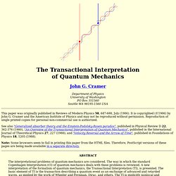 The Transactional Interpretation of Quantum Mechanics
