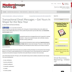 Transactional Email Messages – Get Yours In Shape for the New Year