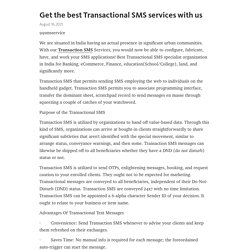 Get the best Transactional SMS services with us – Telegraph