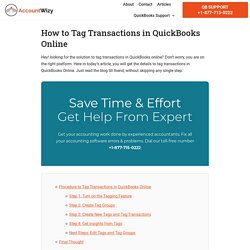 How to Tag Transactions in QuickBooks Online -Accountwizy.com