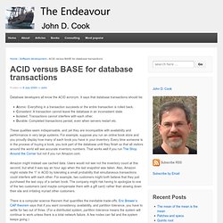 ACID versus BASE for database transactions