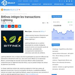 Bitfinex intègre les transactions Lightning
