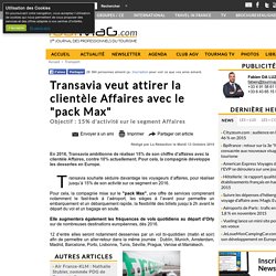 Transavia veut attirer la clientèle Affaires avec le "pack Max"