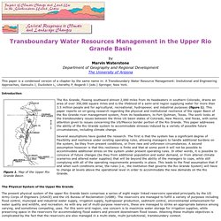 Transboundary Water Resources Management in the Upper Rio Grande Basin