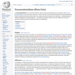 Transcendantalisme (États-Unis)