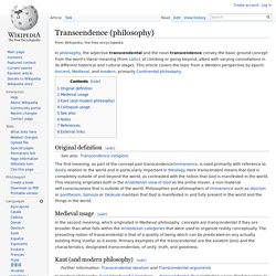 Transcendence (philosophy)