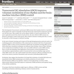 Transcranial DC stimulation (tDCS) improves voluntary modulation of mu-rhythm used for brain-machine interface (BMI) control