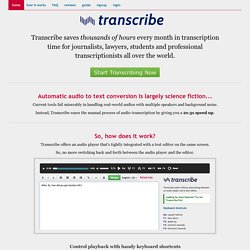 Transcribe - Online Transcription and Dictation Software