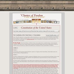 Transcript of the Constitution of the United States - Official Text