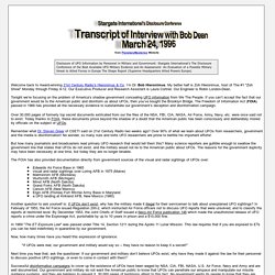 Transcript of Interview with Bob Dean, March 24, 1996