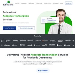 Accurate Academic Transcription Services at Acadestudio