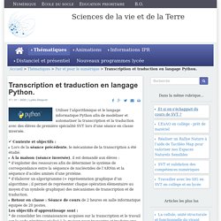 Transcription et traduction en langage Python.