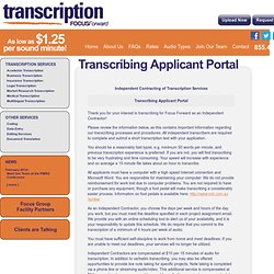Transcribing Applicant Portal