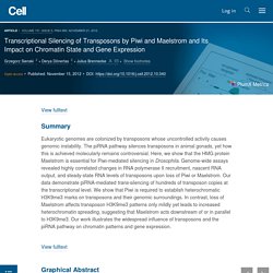 Transcriptional Silencing of Transposons by Piwi and Maelstrom and Its Impact on Chromatin State and Gene Expression: Cell