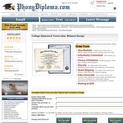 Fake College Diploma & Transcripts, Midwest Design - PhonyDiploma.com