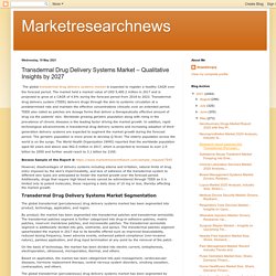 Marketresearchnews: Transdermal Drug Delivery Systems Market – Qualitative Insights by 2027