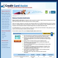 Balance Transfer Credit Cards