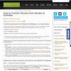 How to Transfer Domain from Weebly to GoDaddy