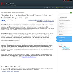 Shop For The Best-In-Class Thermal Transfer Printers At National Coding Technologies