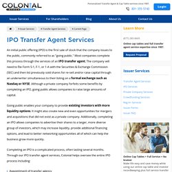IPO Transfer Agent Services - Colonial Stock Transfer