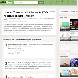 How to Transfer VHS Tapes to DVD or Other Digital Formats