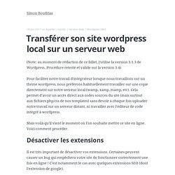 Transférer son site wordpress local sur un serveur web