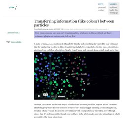 Transferring information (like colour) between particles