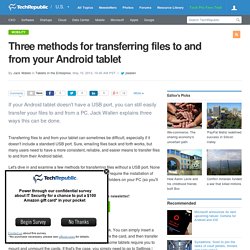 Three methods for transferring files to and from your Android tablet