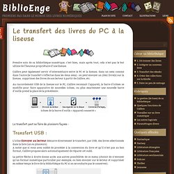 Le transfert des livres du PC à la liseuse