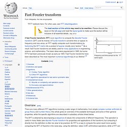 Fast Fourier transform
