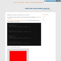WebKit Transform Perspective Function · dropshado.ws