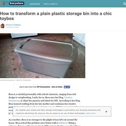 How to transform a plain plastic storage bin into a chic toybox