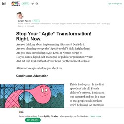 Stop Your “Agile” Transformation! Right. Now. – Agility Scales – Medium