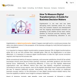 How To Measure Digital Transformation: A Guide For Business Decision Makers