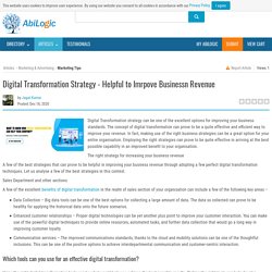 Digital Transformation Strategy - Helpful to Imrpove Businessn Revenue
