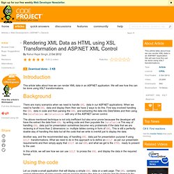 Rendering XML Data as HTML using XSL Transformation and ASP.NET XML Control