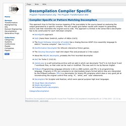 Decompilation Compiler Specific