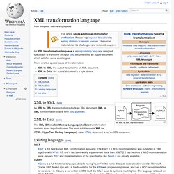 XML transformation language