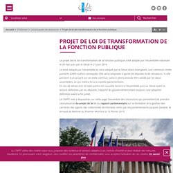 CNFPT-SUIVI Projet de loi de transformation de la fonction publique