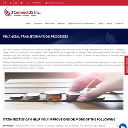 Financial Transformation Services & IT Consulting - ITConnectUS