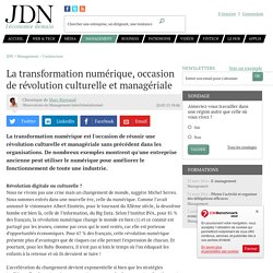 La transformation numérique, occasion de révolution culturelle et managériale