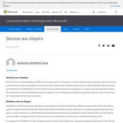 Services aux citoyens - La transformation numérique avec Microsoft