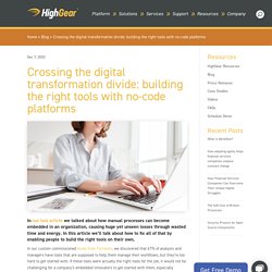 Crossing the digital transformation divide: building the right tools with no-code platforms
