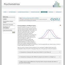 Computation of different effect sizes like d, f, r and transformation of different effect sizes: Psychometrica