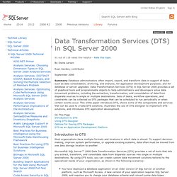 Data Transformation Services (DTS) in SQL Server 2000