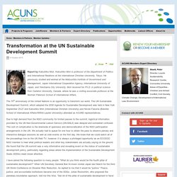 Transformation at the UN Sustainable Development Summit