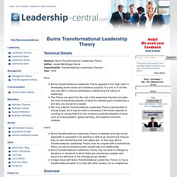 Burns Transformational Leadership Theory