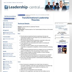 Transformational Leadership Theories