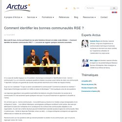 Arctus » Eclaireur en e-transformationBlog Arctus - Comment identifier les bonnes communautés RSE