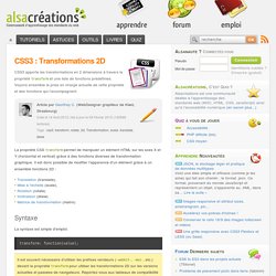 CSS3 : Transformations 2D